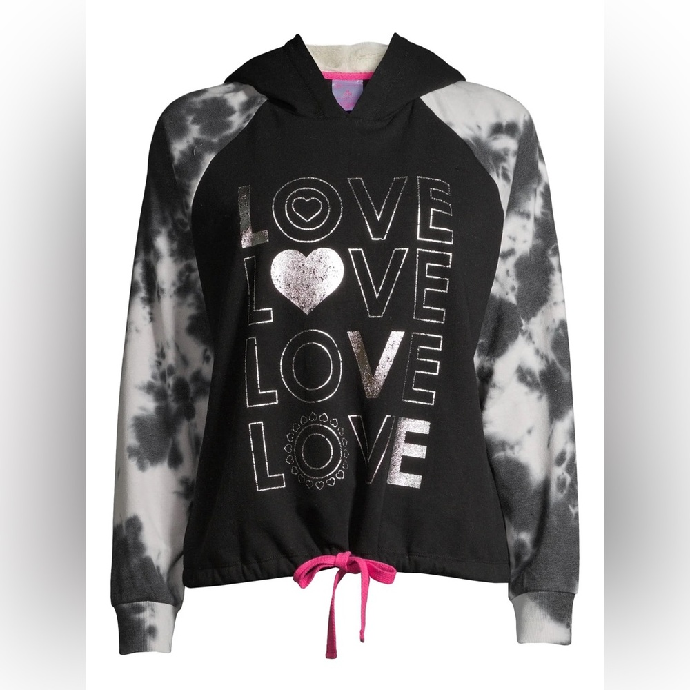 NWT No Boundaries (Juniors) Raglan Hoodie with Tie Dye